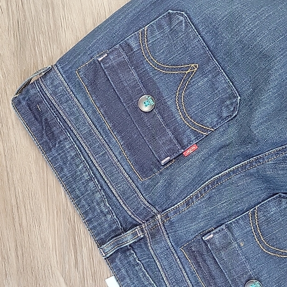 Levi's Denim Vintage Flare Dark Blue Jeans Retro Bellbottom Modern Fit Boho 8 M - Picture 10 of 11